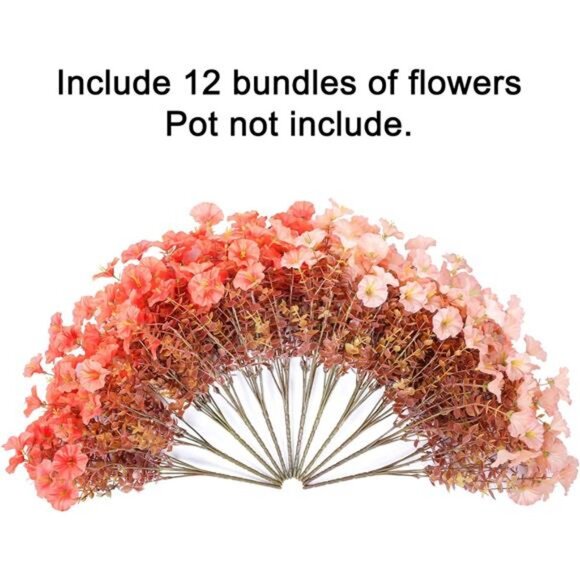 Fake Fall Flowers Artificial Flowers Plants for Outdoors Autumn Decor, 12 Bundle - Picture 6 of 7